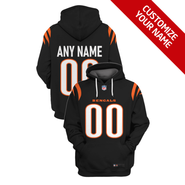 Men's Black Cincinnati Bengals Active Player Custom 2021 Pullover Hoodie